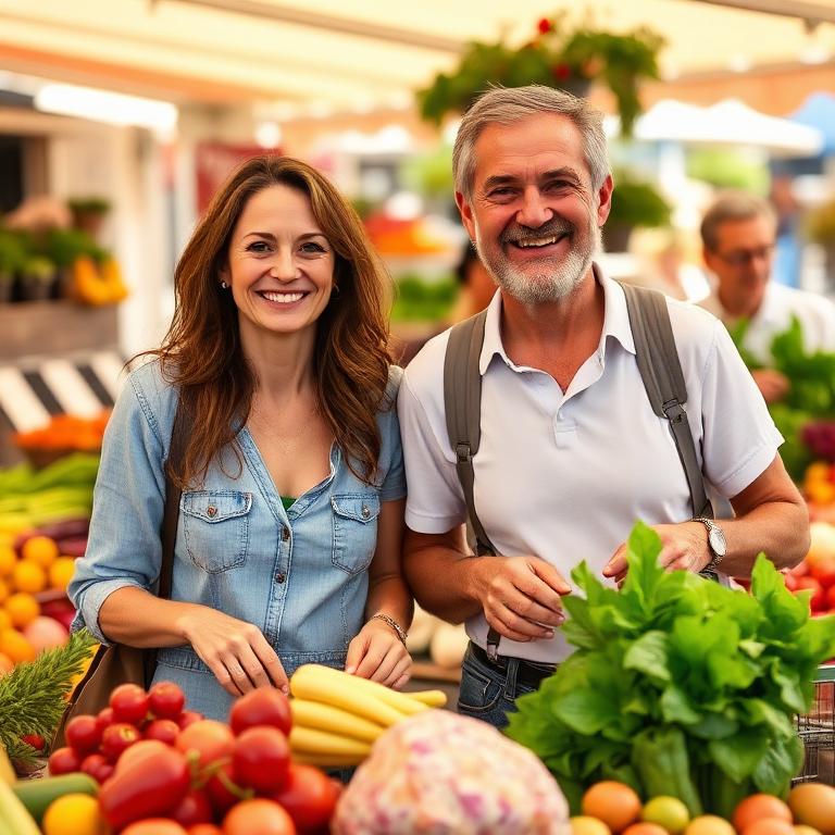 Sourires au marché local